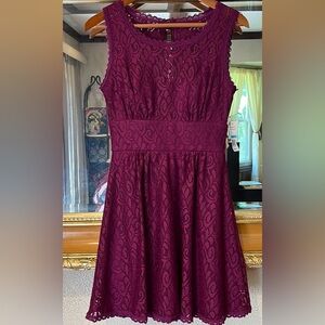 NWT B. Darlin Purple Lace Mini Dress - Size 5/6